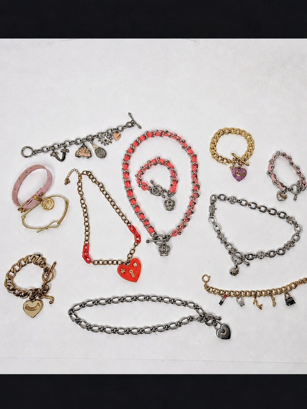 Juicy Couture Y2K Jewelry Bundle 12pc Charm Bracelet Necklace Lot Vintage